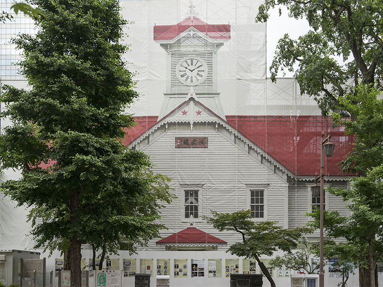 札幌時計台の改修工事